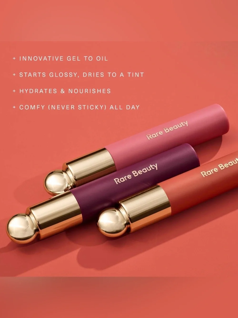 NIB RARE BEAUTY By Selena Gomez Soft Pitch Tinted Lip Oil Stain Color Affection